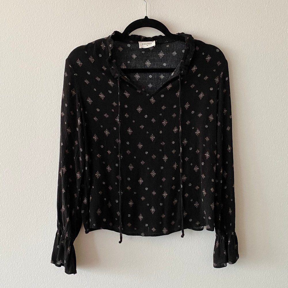 Francesca's Ruffle Sleeve Tee